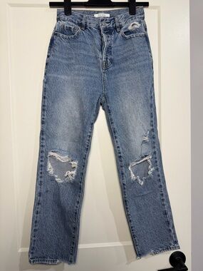 PacSun Distressed Jeans Size 25 Light Wash Button Fly